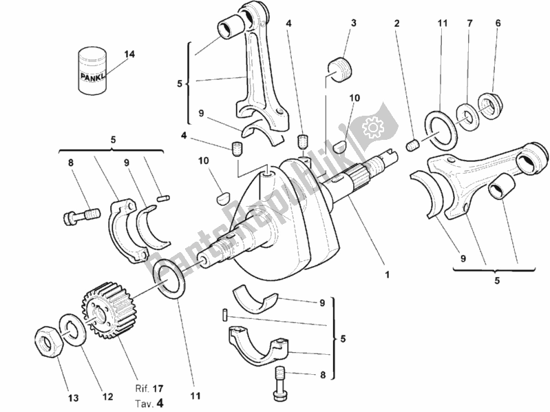 Tutte le parti per il Albero A Gomiti del Ducati Superbike 996 SPS 1999